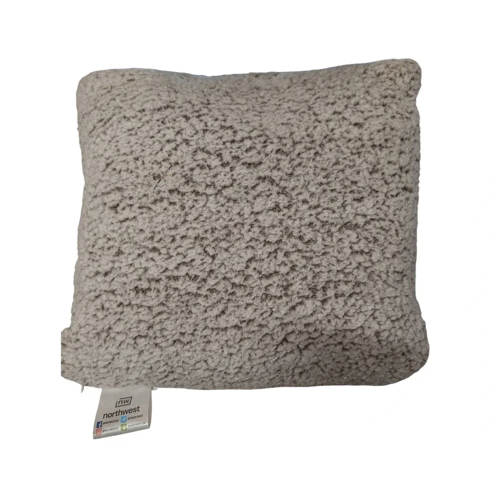 Detroit Lions NFL Northwest Sherpa Cloud Pillow Grey Blue Square Accent Decor